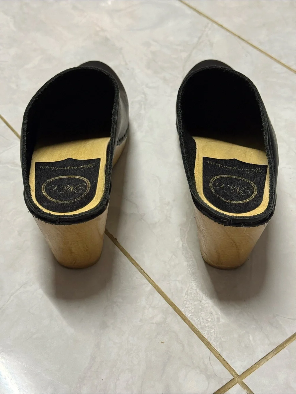 No.6 New School Clog on Wedge in Black
